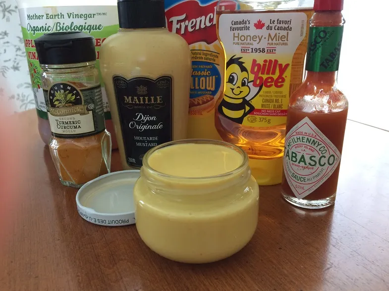 Ingredients for gluten-free honey mustard sauce